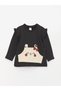 Crew Neck Long Sleeve Printed Baby Girl Sweatshirt and Trousers 2-Piece Set - 2