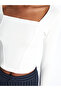 Square Neck Straight Long Sleeve Ottoman Women's Blouse - 4