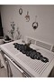Damla Luxury Runner Living Room Coffee Table Table Cloth French Laced Dowry Holder Black - 4