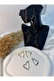 Plain Steel Heart Earrings (Golden and Silver Colors) - 3