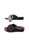 Women's Burgundy Orthopedic Cross-Strapped Walking Slippers - 4