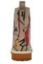 Women's Vegan Leather Blue Long Boots - Family Rocks Flintstones Design - 4