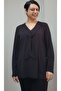 Black kerchief look combed cotton viscose long-sleeved T-shirt - 7
