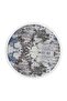 Decorative Digital Fringed Round Carpet Washable Antiallergic Modern Blue 120X120 - 8