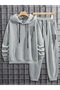 Hooded Sweatshirt and Upright Printed Tracksuit Set