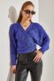 Women's Purple Knitted Tie-Up Knitwear Cardigan Stk162 - 6