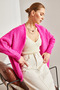 Women's Fuchsia Soft Knitwear Cardigan Stk232 - 5