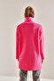 Women's Fuchsia Turtleneck Ottoman Knit Oversize Knitwear Sweater Stk266 - 6