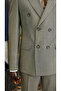 Men's Striped Double Breasted Suit Italian Style Slim Fit Jacket Pants - 5