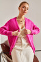 Women's Fuchsia Soft Knitwear Cardigan Stk232 - 2
