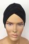 Ready Turban Bonnet Mihrace Pleated Black Cross Banded Lined Filled Hijab Bonnet Hijab - 4