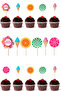 Cupcake Toothpick Candy and Ice Cream Themed 10 Pieces