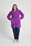 Women's Purple Long Zippered Fleece Cardigan - 3