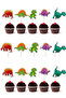 Cupcake Toothpicks Dinosaurs Themed 10 Pieces