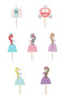 Cupcake Toothpick Princesses with Tiaras Themed 10 Pieces - 2