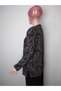 Women's Brown Buttoned Crew Neck Long Sleeve Seasonal Lizy Mother Combed Cotton T-Shirt with Side Slits - 2