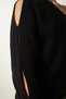 Women's Black Window Detailed Single Sleeve Knitwear Sweater PF00059 - 4