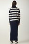 Women's Navy Blue Striped Sweater Dress Knitwear Suit KG00008 - 10