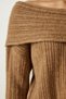 Women's Camel Madonna Collar Knitwear Sweater PF00049 - 5