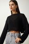 Women's Black Seasonal Crop Knitwear Sweater PF00060 - 3