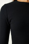 Women's Black Mini Slit Ribbed Knitted Dress UB00211 - 4