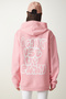 Women's Light Pink Hooded Printed Brushed Inside Sweatshirt OW00007 - 7