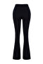 Lacivert Fitilli Flare/İspanyol Paça Yüksek Bel Esnek Örme Tayt Pantolon TWOSS23PL00135 - 7