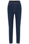 Romets Regular Fit Ankle Length Mid Waist Navy Blue Color Women's Denim Trousers - 7
