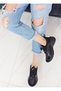 Black Color Lace-up Parachute Material Women's Sports Shoes - 4