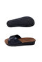 Women's Navy Blue Buckle Ultra Light Walking Slippers - 5
