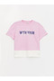 LCW Kids Crew Neck Printed Short Sleeve Girls' T-Shirt and Leggings 2-Piece Set - 2
