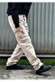 Men's Comfortable Fit Cargo Pocket Baggy Pants Khaki - 2