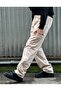 Men's Comfortable Fit Cargo Pocket Baggy Pants Khaki - 3