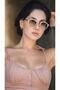 Women's Sunglasses Square Square Cream Frame Brown Glass