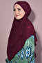 Chiffon Souffle Khimar Medium Size Hijab Claret Red - Claret Red - 2