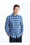 Regular Fit Long Sleeve Plaid Men's Shirt