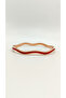 Red Zircon Stone Wavy Design Steel Bracelet