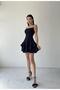 Women's Skirt Floor Detailed Adjustable Thin Strap Black Evening Dress 102 - 7