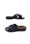 Women's Navy Blue Orthopedic Cross-Strapped Walking Slippers