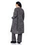Large Size Jumpsuit Cardigan Knitwear Black Double Set - 3