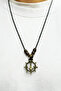 Unisex Wooden Beaded Anchor and Rudder Themed Adjustable Necklace