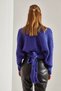 Women's Purple Knitted Tie-Up Knitwear Cardigan Stk162 - 5
