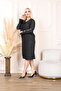 BLACK SELF SILVERY SLEEVE ROCKED UNITED DRESS - 3