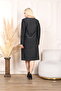 BLACK SELF SILVERY SLEEVE ROCKED UNITED DRESS - 5