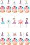 Cupcake Toothpick Princesses with Tiaras Themed 10 Pieces