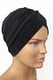 Ready Turban Bonnet Mihrace Pleated Black Cross Banded Lined Filled Hijab Bonnet Hijab - 2