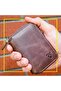 Mini Zippered Wallet Genuine Leather / Brown / Smoky - 3