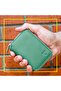 Mini Zippered Wallet Genuine Leather / Green / Matte Arsel - 3