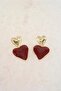 Women's Vip Series Enameled Heart Figure Earring Set - 2