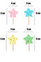 Cupcake Toothpick Macaron Color Stars Themed 10 Pieces - 3